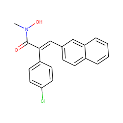 CN(O)C(=O)/C(=C/c1ccc2ccccc2c1)c1ccc(Cl)cc1 ZINC000028104719