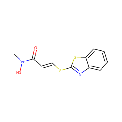 CN(O)C(=O)/C=C/Sc1nc2ccccc2s1 ZINC000013650905