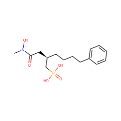 CN(O)C(=O)C[C@@H](CCCCc1ccccc1)CP(=O)(O)O ZINC000230570880