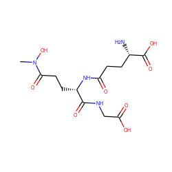 CN(O)C(=O)CC[C@H](NC(=O)CC[C@H](N)C(=O)O)C(=O)NCC(=O)O ZINC000005579140