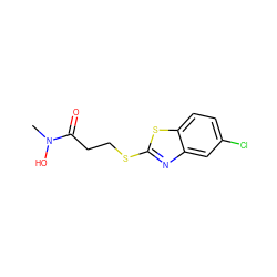 CN(O)C(=O)CCSc1nc2cc(Cl)ccc2s1 ZINC000013650903