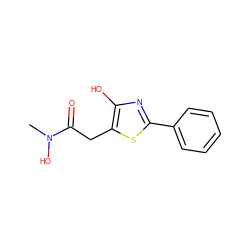 CN(O)C(=O)Cc1sc(-c2ccccc2)nc1O ZINC000013822598