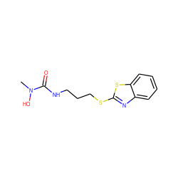 CN(O)C(=O)NCCCSc1nc2ccccc2s1 ZINC000013650918