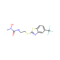 CN(O)C(=O)NCCSc1nc2cc(C(F)(F)F)ccc2s1 ZINC000013650919