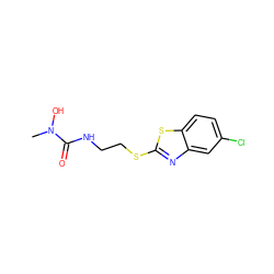 CN(O)C(=O)NCCSc1nc2cc(Cl)ccc2s1 ZINC000013650913