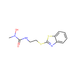 CN(O)C(=O)NCCSc1nc2ccccc2s1 ZINC000013650906