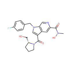 CN(O)C(=O)c1cc2c(C(=O)N3CCC[C@@H]3CO)cn(Cc3ccc(F)cc3)c2cn1 ZINC000064573226