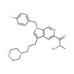 CN(O)C(=O)c1cc2c(CCCN3CCOCC3)cn(Cc3ccc(F)cc3)c2cn1 ZINC000064549636