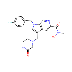 CN(O)C(=O)c1cc2c(CN3CCNC(=O)C3)cn(Cc3ccc(F)cc3)c2cn1 ZINC000038239352