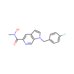 CN(O)C(=O)c1cc2ccn(Cc3ccc(F)cc3)c2cn1 ZINC000034126491