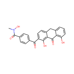 CN(O)C(=O)c1ccc(C(=O)c2ccc3c(c2O)C(=O)c2c(O)cccc2C3)cc1 ZINC000013606229