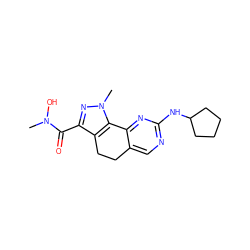 CN(O)C(=O)c1nn(C)c2c1CCc1cnc(NC3CCCC3)nc1-2 ZINC000045371964