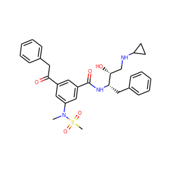 CN(c1cc(C(=O)Cc2ccccc2)cc(C(=O)N[C@@H](Cc2ccccc2)[C@H](O)CNC2CC2)c1)S(C)(=O)=O ZINC000014960369