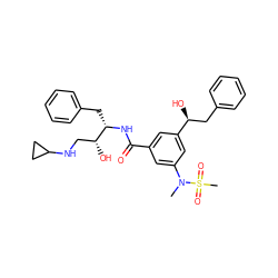 CN(c1cc(C(=O)N[C@@H](Cc2ccccc2)[C@H](O)CNC2CC2)cc([C@@H](O)Cc2ccccc2)c1)S(C)(=O)=O ZINC000014960373