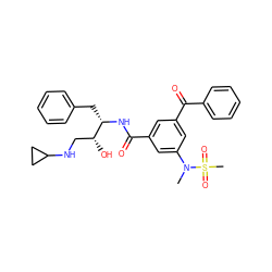 CN(c1cc(C(=O)N[C@@H](Cc2ccccc2)[C@H](O)CNC2CC2)cc(C(=O)c2ccccc2)c1)S(C)(=O)=O ZINC000014960381