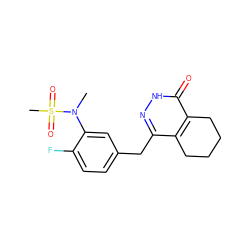 CN(c1cc(Cc2n[nH]c(=O)c3c2CCCC3)ccc1F)S(C)(=O)=O ZINC000139790765