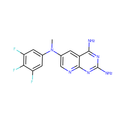 CN(c1cc(F)c(F)c(F)c1)c1cnc2nc(N)nc(N)c2c1 ZINC000095921390