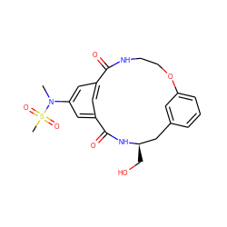 CN(c1cc2cc(c1)C(=O)N[C@H](CO)Cc1cccc(c1)OCCNC2=O)S(C)(=O)=O ZINC000003962488