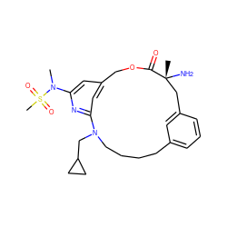 CN(c1cc2cc(n1)N(CC1CC1)CCCCc1cccc(c1)C[C@@](C)(N)C(=O)OC2)S(C)(=O)=O ZINC000028824412