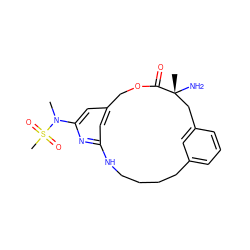 CN(c1cc2cc(n1)NCCCCc1cccc(c1)C[C@@](C)(N)C(=O)OC2)S(C)(=O)=O ZINC000028824407