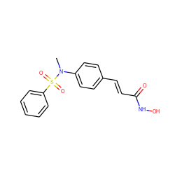 CN(c1ccc(/C=C/C(=O)NO)cc1)S(=O)(=O)c1ccccc1 ZINC000003873568