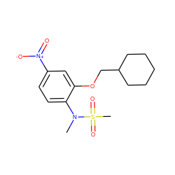 CN(c1ccc([N+](=O)[O-])cc1OCC1CCCCC1)S(C)(=O)=O ZINC000013682013