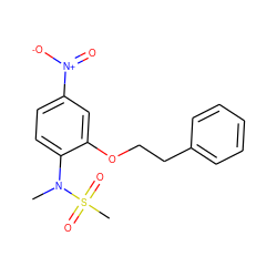 CN(c1ccc([N+](=O)[O-])cc1OCCc1ccccc1)S(C)(=O)=O ZINC000035324681