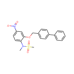 CN(c1ccc([N+](=O)[O-])cc1OCc1ccc(-c2ccccc2)cc1)S(C)(=O)=O ZINC000035324678