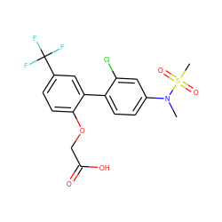 CN(c1ccc(-c2cc(C(F)(F)F)ccc2OCC(=O)O)c(Cl)c1)S(C)(=O)=O ZINC000071332650