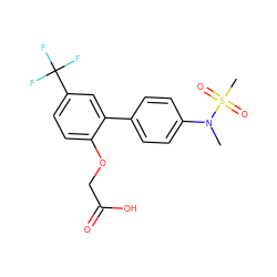 CN(c1ccc(-c2cc(C(F)(F)F)ccc2OCC(=O)O)cc1)S(C)(=O)=O ZINC000071333674