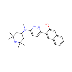 CN(c1ccc(-c2cc3ccccc3cc2O)nn1)C1CC(C)(C)NC(C)(C)C1 ZINC000146662374