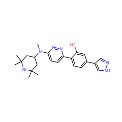 CN(c1ccc(-c2ccc(-c3cn[nH]c3)cc2O)nn1)C1CC(C)(C)NC(C)(C)C1 ZINC000146635071