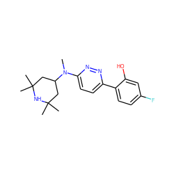 CN(c1ccc(-c2ccc(F)cc2O)nn1)C1CC(C)(C)NC(C)(C)C1 ZINC000146661917