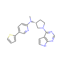 CN(c1ccc(-c2cccs2)cn1)[C@@H]1CCN(c2ncnc3[nH]ccc23)C1 ZINC000149043163