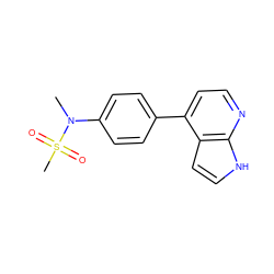 CN(c1ccc(-c2ccnc3[nH]ccc23)cc1)S(C)(=O)=O ZINC000096258300