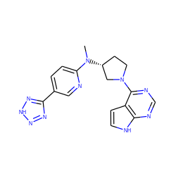 CN(c1ccc(-c2nn[nH]n2)cn1)[C@@H]1CCN(c2ncnc3[nH]ccc23)C1 ZINC000146999731
