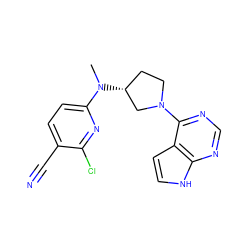 CN(c1ccc(C#N)c(Cl)n1)[C@@H]1CCN(c2ncnc3[nH]ccc23)C1 ZINC000143215076