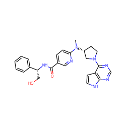 CN(c1ccc(C(=O)N[C@H](CO)c2ccccc2)cn1)[C@@H]1CCN(c2ncnc3[nH]ccc23)C1 ZINC000149059491