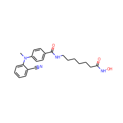 CN(c1ccc(C(=O)NCCCCCCC(=O)NO)cc1)c1ccccc1C#N ZINC000118354832