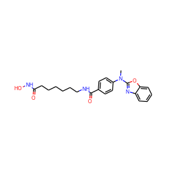 CN(c1ccc(C(=O)NCCCCCCC(=O)NO)cc1)c1nc2ccccc2o1 ZINC000118353084