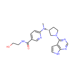 CN(c1ccc(C(=O)NCCO)cn1)[C@@H]1CCN(c2ncnc3[nH]ccc23)C1 ZINC000149049305