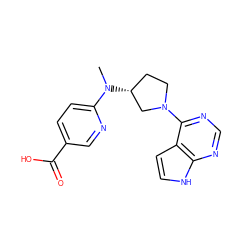 CN(c1ccc(C(=O)O)cn1)[C@@H]1CCN(c2ncnc3[nH]ccc23)C1 ZINC000143386440