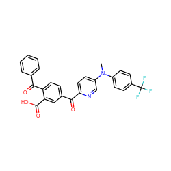 CN(c1ccc(C(F)(F)F)cc1)c1ccc(C(=O)c2ccc(C(=O)c3ccccc3)c(C(=O)O)c2)nc1 ZINC000113369392