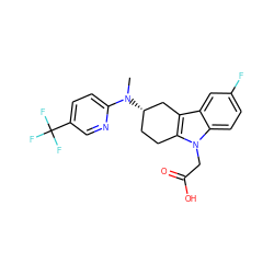 CN(c1ccc(C(F)(F)F)cn1)[C@H]1CCc2c(c3cc(F)ccc3n2CC(=O)O)C1 ZINC000118892384