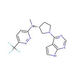 CN(c1ccc(C(F)(F)F)nn1)[C@@H]1CCN(c2ncnc3[nH]ccc23)C1 ZINC000149035518