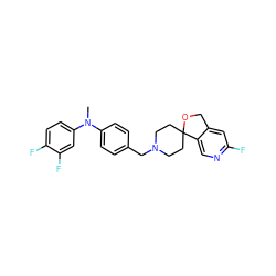 CN(c1ccc(CN2CCC3(CC2)OCc2cc(F)ncc23)cc1)c1ccc(F)c(F)c1 ZINC000045324725