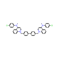 CN(c1ccc(Cl)cc1)c1cc[n+](Cc2ccc(-c3ccc(C[n+]4ccc(N(C)c5ccc(Cl)cc5)c5ccccc54)cc3)cc2)c2ccccc12 ZINC000028475173