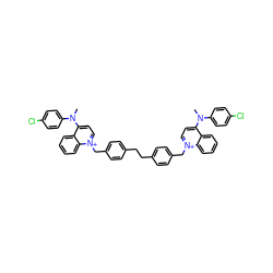 CN(c1ccc(Cl)cc1)c1cc[n+](Cc2ccc(CCc3ccc(C[n+]4ccc(N(C)c5ccc(Cl)cc5)c5ccccc54)cc3)cc2)c2ccccc12 ZINC000095539800