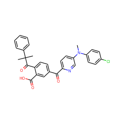 CN(c1ccc(Cl)cc1)c1ccc(C(=O)c2ccc(C(=O)C(C)(C)c3ccccc3)c(C(=O)O)c2)nc1 ZINC000199274868