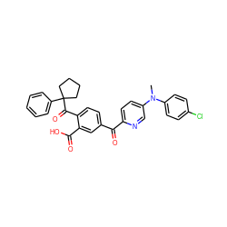 CN(c1ccc(Cl)cc1)c1ccc(C(=O)c2ccc(C(=O)C3(c4ccccc4)CCCC3)c(C(=O)O)c2)nc1 ZINC000199274109